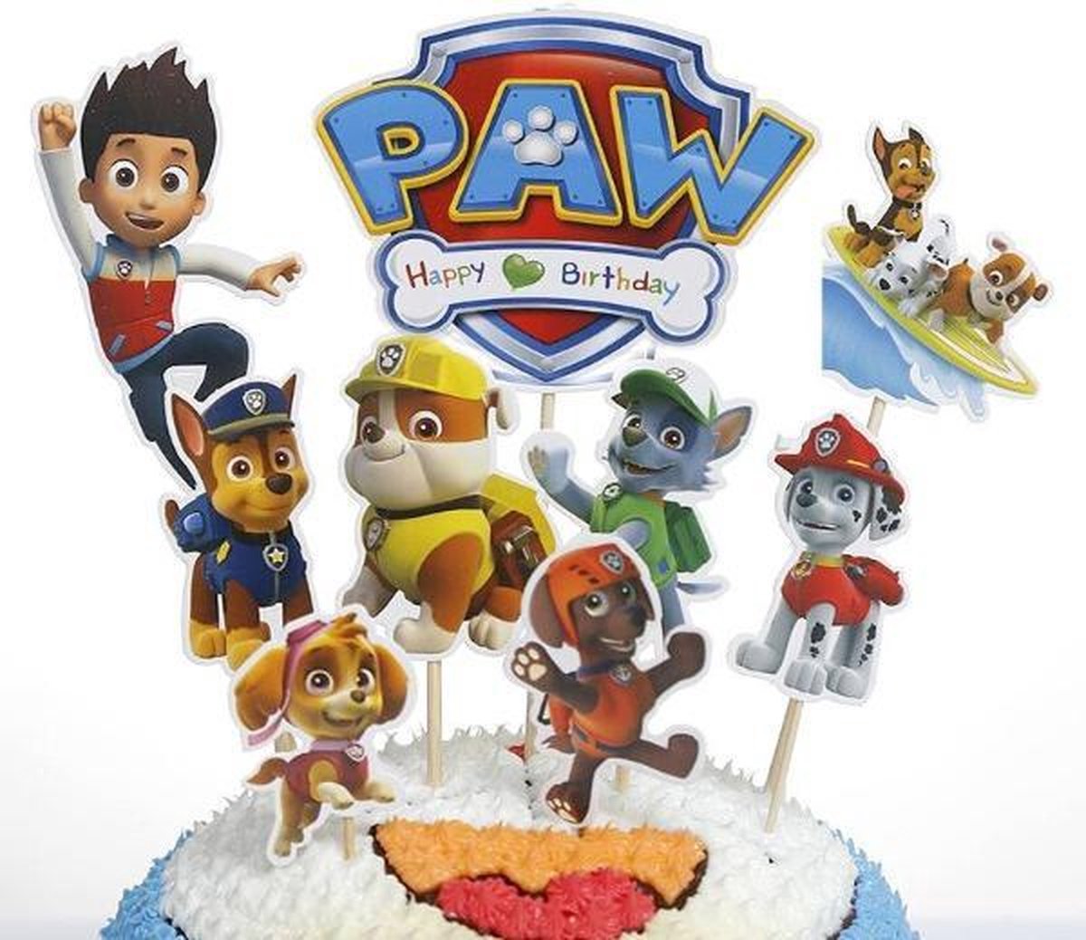 Paw patrol | cake flags | taart vlag | taartversiering | taart topper | taart decoratie | decoratie topper